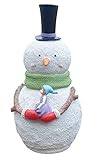 Fachhandel Plus Dekofigur Schneemann groß mit Winterkind im Arm Weihnachtsfigur Indoor O