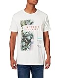 ESPRIT Herren Summer Beach Print T-Shirt, 110/OFF White 4, XXL