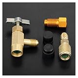 SYKJSF Motoryzacja sprzęt do klimatyzacji 5 stücke R1234YF Kältemittel KANN 1/2'Acme LH Female 1/4' SAE MANNE AC Flasche Tap Opener Ventil Werkzeugventil Narzędzia klimatyzacji samochodowej