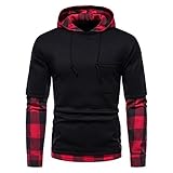 Hoodie Herren Herbst Winter Mode Farbkontrast Spleißen Design Männer Sweatshirt Urban Trend Mode Slim Fit Jugend Outdoor Sport Jogging All-Match Herren Jacke TR-01 3XL