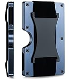 Rabdeis Schlanke Metall-Geldbörse, minimalistische Geldbörse für Herren, Kreditkartenfächer, Geldbörse mit Geldclip, RFID-blockierendes Portemonnaie, Geschenk für Männer, marineblau, M