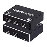 1 x 3 HDMI-Splitter, 1 in 3 Out HDMI Splitter Audio Video Distributor Box Unterstützung 3D & 4K x 2K kompatibel für HDTV, STB, DVD, PS3, Projektor usw