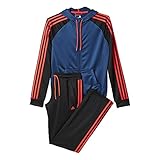 adidas Damen Trainingsanzug New Young Knit, Blau/Schwarz/Orange, 2XS