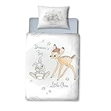 Bambi Babybettwäsche Flanell/Biber ☆ 1 Kissenbezug 40x60 + 1 Bettbezug 100x135 cm ☆ Kinderbettwäsche Disney's Bambi & Klop