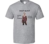 Carol Peletier T-Shirt Keep Quiet Get Cookies Walking Dead Geschenk Tee Sport Grau Gr. XXL, b