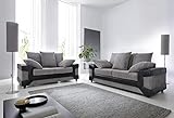 Dino 2- + 3-Sitzer-Sofa in schwarz & grau, Cord und W