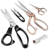 Schneiderschere Zackenscheren Zickzackschere Nähschere Pinking Shears Stoffscheren-Set Stickschere für Stoff Quilten Nadelarbeiten Bastelschere(5PCS)