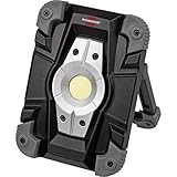 Brennenstuhl Akku LED Arbeitsstrahler ML CA 110 M / LED Baustrahler für außen 10W (Robuste LED Arbeitsleuchte Akku mit Powerbank-Funktion und Transporttasche, Gehäuse aus Aludruckguss, 1000lm, IP54)