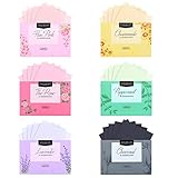 YoungRich 600 Stück Gesichtsöl Blotting Paper Gesichtspflegeöl Control Film Oil Absorbierende,Natürliche Linen Fibers Oil Absorbing Sheets Öl-Löschpapier für Make up,Fettige Hautpflege(6 Arten)