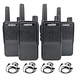 Radtel RT518 PMR446 Wiederaufladbares Walkie Talkie 22 Kanäle Kostenlose Lizenz Professionelles Radio Walky Walky Funkkommunikation mit USB-Aufladung für BAU Restaurant Supermarkt (4 Stück)