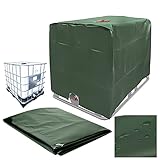 Lrxinki IBC Cover Uv-Schutz Folie Mit Lochauschnitt, Wassertank Abdeckplane 1000L IBC-Tank BehäLter Container Uv-Folie SchutzhüLle Schutzplane Schutzhaube Cover, 120 X 100 X 116 cm (1000l-Grün)