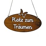 Bornhöft Schild Spruchtafel rostiges Gartenschild Edelrost Rost zum hängen Gartendeko Platz zum Träumen Oval (Platz zum Träumen)