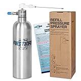 FIRSTINFO A1631 650 ml | Rostfreier Stahl | Wiederbefüllbare Druckluft Spraydose | für Bremsenreiniger, Desinfektionsmittel | Flüssigkeitssprü