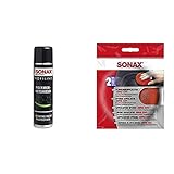 SONAX PROFILINE PolymerNetShield (340 ml) wachsfreie Lackversiegelung für 6 Monate Hybridschutz & SchwammApplikator -Super Soft- (2 Stück) zum sanften und oberflächenschonenden Auftragen und V