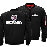 Herren Sweatshirt Bomberjacke Scania Print Casual Fliegeranzug Verdicken Winddichte Oberbekleidung Zip Jacken Tops Teen G