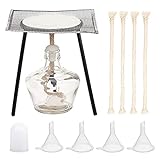 OLYCRAFT 12PCS Glas Alkohol Brenner Set 150ml Glas Alkohol Lampe Und Ständer Kit Inklusive Alkohollampe, Stativ, Pad, Kabel- Und Trichterbrenner Laborg