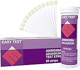 EASYTEST Aquarium Teststreifen für Süßwasser- und Salzwasser-Aquarium für Ammoniak-Kit, Wassertest Aquarium，Aquarium-Testkit, Qualitätsprüfung für Aquarium Wasser, Teich etc.(50 Teststreifen)