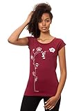 FellHerz Damen T-Shirt Schaukelmädchen Bio, Fair und Vegan (Dunkelrot, S)