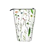 Teleskop Federmäppchen Aquarell Zeichnung Kräuter und Blumen Organizer Stehen Bleistift Tasche Schreibwaren Beutel Tasche Kosmetiktasche mit Reiß