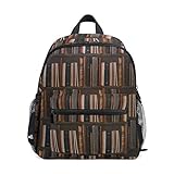 Hunihuni Kinder Rucksack Bücherregal Zimmer geheimnisvolle Bibliothek, Kleinkind Vorschultasche Schultertasche für Jungen Mädchen Kinderg