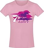 Mein Geburtstagspferd 7 Jahre -Mädchen T-Shirt - Jahrgang 2014 - Geburtstag-s Shirt Pferd - Kinder - Geschenk-Idee - Geburtstag - Reiten Pony - Horse-Girl - Pink Rosa - Niedlich (128)