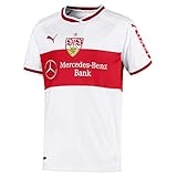 PUMA Kinder VfB Stuttgart Home Original Shirt Jr w/o Sponsor Logo Trikot, White-Ribbon Red, 176