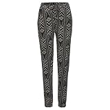 NP Damen Hose mit Blumendruck Loose Casual Haremshose Taille Sporthose Time, C, X-Groß