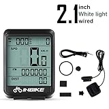 YMYGCC Fahrradcomputer Regendicht Fahrradcomputer Speedometer Wireless-LAN-Entfernungsmesser-Fahrrad-Fahrrad-Computer MTB Messbare Stoppuhr Temperatur 52 (Color : White Light Wired)