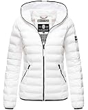 Navahoo Damen Übergangsjacke leichte Steppjacke Outdoor-Jacke mit Kapuze Neevia White Gr. XL