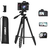Handy Stativ Kamera - VIWAA Leichtes Tripod 139cm aus Aluminium, Tragfähigkeit 3kg, 3 Wege-Schwenkkopf Stativ für Smartp