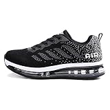 TORISKY Unisex Sportschuhe Herren Damen Laufschuhe mit Luftpolster Turnschuhe Sneakers Air Schuhe Trainer Leichte Profilsohle（833-BK44）