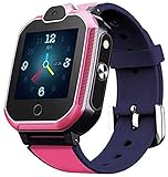 WHXJ 4G GPS Tracker Uhr für Kinder. Smartwatch mit Telefon und Notruf, Deutscher GPS Tracker Shop Pink