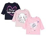 TupTam Unisex Baby Langarmshirt mit Spruch Aufdruck 3er Set, Farbe: Mädchen 2, Größe: 74