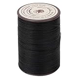 160 m/Rolle 0,45 mm gewachste Schnüre Leder Nähschnur Spule Wachsschnur Handarbeit Strickwachsfaden zum Buchbinden von Lederhandwerk(schwarz)