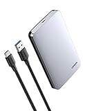 UGREEN 2.5 Zoll Gehäuse USB C 3.1 Gen 2 auf SATA bis zu 6Gbps für SSD und HDD in Bauhöhe 7mm und 9.5mm Festplattengehäuse 2,5 Zoll unterstützt UASP USB 3.1 Case mit USB C Kabel, werkzeuglose Montag