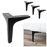 P17 | Modell SIENA | Set mit 4 Füßen + 16 Schrauben | Schwarz | Höhe 15 cm | Beine für Sofas, Möbel, Schränke, Sessel | Füße aus Metall für modernes und elegantes Design |