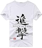 CHENG'S Attack On Titan Shirt Printed Shirt Fashion Tees Short Sleeve Modal Shirt Anime Shirts Summer Anime T-Shirt Athletic Shirt Modal Tee Shirt Top (White,XXXL)