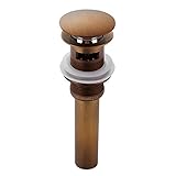 Weare Home Retro Einfach Design alle Messing Deko Pop Up Ventil Ablaufgarnitur Push Open Technik Waschbecken Ablauf mit Üb