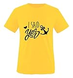 Comedy Shirts - I Said yes Anker - Mädchen T-Shirt - Gelb/Schwarz Gr. 98-104