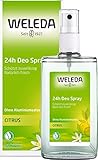 WELEDA Bio Citrus Deodorant, natürlich frisches Naturkosmetik Deo mit ätherischen Ölen, wirkt desodorierend ohne Poren zu verschließen, Körperspray mit belebender Brise ohne Aluminium (1 x 100 ml)