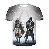 Assassins Creed 3D T-Shirt Gedruckt Männer T-Shirts Hip Hop Anime Tops Männer Cosplay Top Gj-Q-111_XXXL