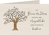 myZirbe Holzkarte - BAUM DES LEBENS - 100% handmade in Österreich - Postkarte, Geschenkkarte, Grußkarte, Klappkarte, Karte, Einladung, Holzart: