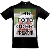 T-Shirt Bedrucken mit eigenem Bild oder Text, T Shirt drucken, Tshirt drucken Lassen, Tshirt Designer, T-Shirt selbst gestalten, T-Shirt Druck. (schwarz, M)