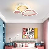 SYXBB Kreative Wolken Deckenleuchte LED Dimmbar mit Fernbedienung Deckenlampe Modern Acryl Sonne Dekor Leuchte Kinderzimmer Deckenlicht Schlafzimmer Kindergärten Lampe 44.5cm,R