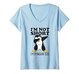 Damen Funny I'm Not Short I'm Pinguin Größe niedlicher Tupf-Pinguin T-Shirt mit V