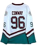 Gmjay Charlie Conway # 96 Mighty Ducks Eishockey Trikot Movie Hockey Weiß Genähte Buchstaben Zahlen S-XXXL,S