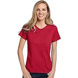 Relaxed Fit Frauen ComfortSoft V-Neck T-Shirt_Deep Red_L