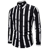 Shirt Herren Gestreiftes Fashion Revers Herren Langarm Stretch Atmungsaktiv Urban Moderne Mode Trend Boutique Slim Fit Herren H