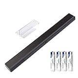 KIMILAR Wii Sensorleiste Kabellos, Ersatz Infrarot Sensor Bar Für Nintendo Wii / Wii U Video Game Wii Sensor Bar Wireless Mit 4 * AAA-Batterien und 1 Durchsichtige Halterung (Schwarz)