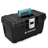Navaris Werkzeugkasten 16' Box leer - 40,6 x 23,8 x 22cm - 19 Liter Volumen - mit einer Stahlschließe - Werkzeugbox Koffer Kiste ohne Werkzeug